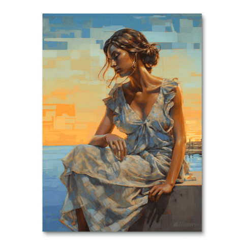 Woman Sitting by the Water