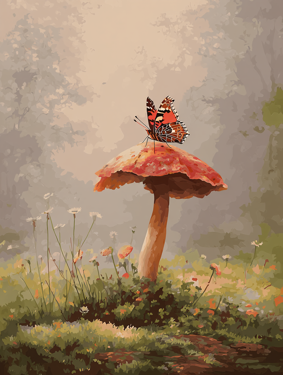 Butterfly Mushroom Forest Floor