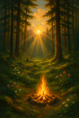 Campfire In The Morning Light